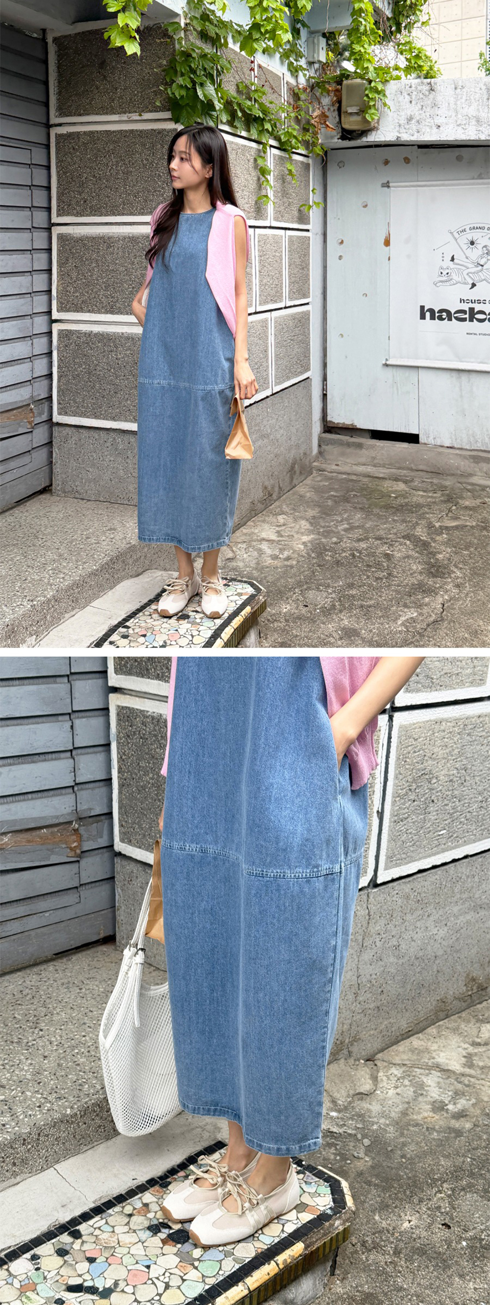 繭型牛仔背心長洋裝,KOREA,370029,繭型牛仔背心長洋裝,周新品優惠,NEWARRIVAL