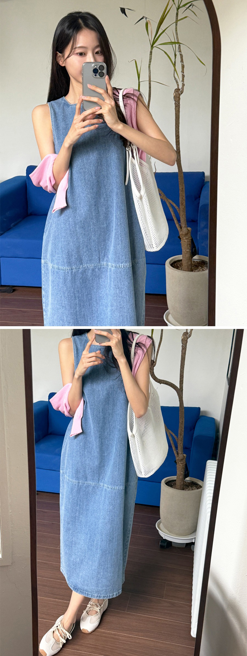 繭型牛仔背心長洋裝,KOREA,370029,繭型牛仔背心長洋裝,周新品優惠,NEWARRIVAL