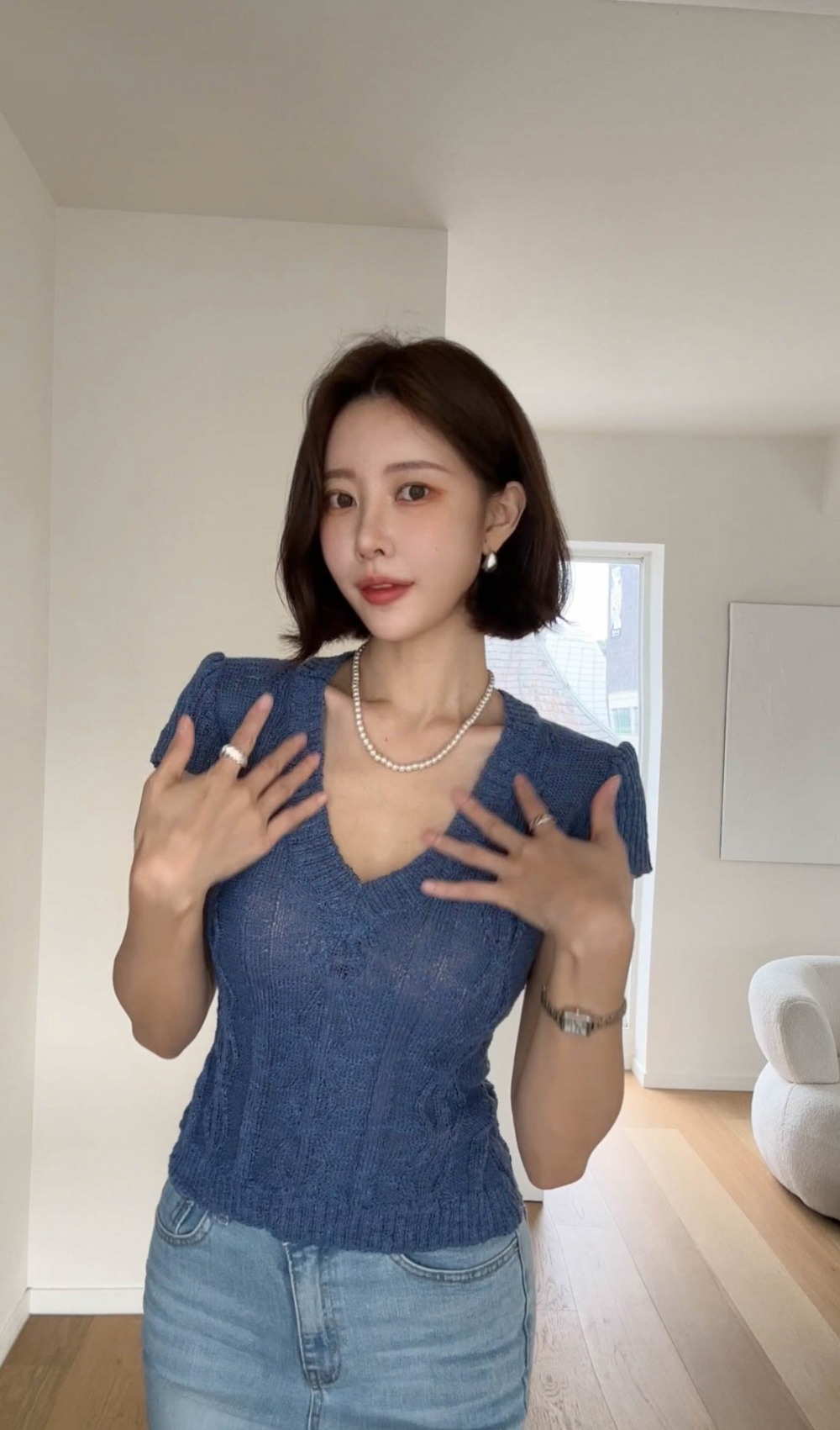 羅紋V領修身針織上衣,KOREA,370849,羅紋V領修身針織上衣,周新品優惠,NEWARRIVAL