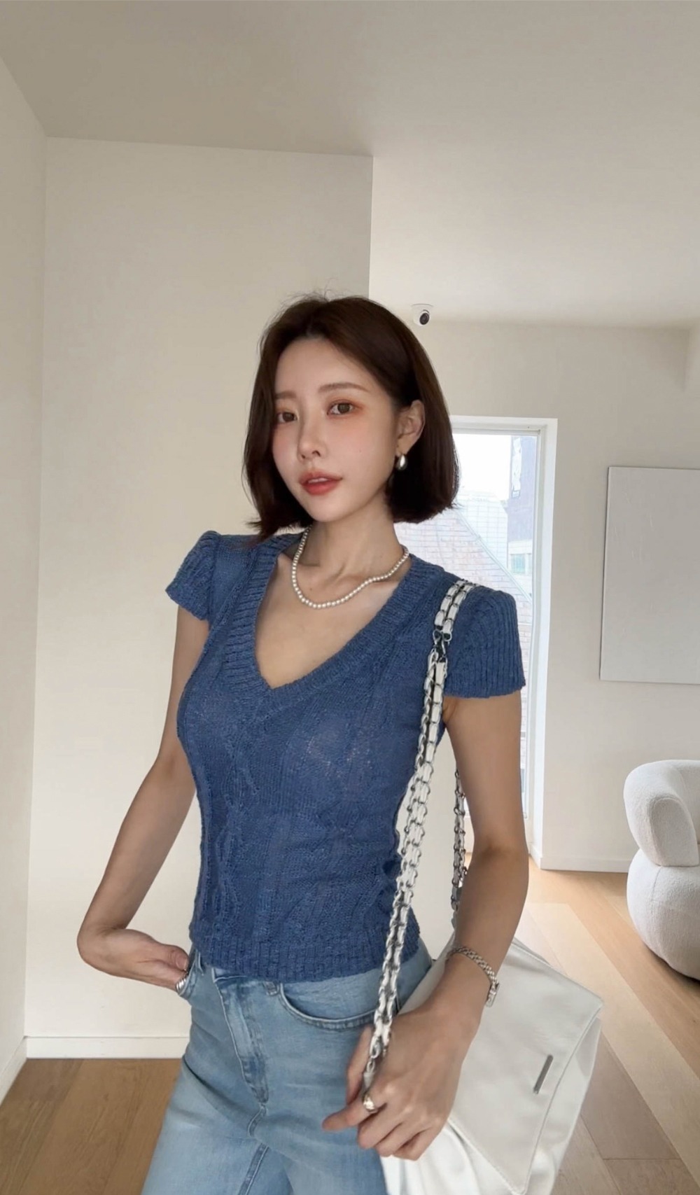 羅紋V領修身針織上衣,KOREA,370849,羅紋V領修身針織上衣,周新品優惠,NEWARRIVAL