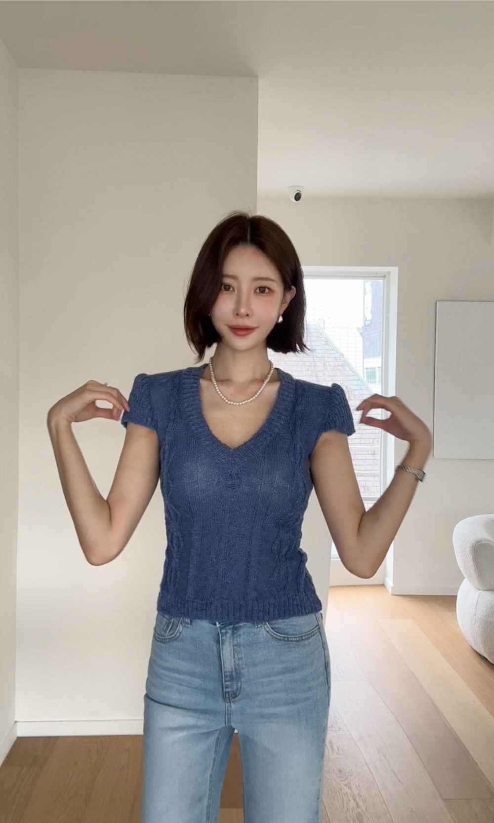 羅紋V領修身針織上衣,KOREA,370849,羅紋V領修身針織上衣,周新品優惠,NEWARRIVAL