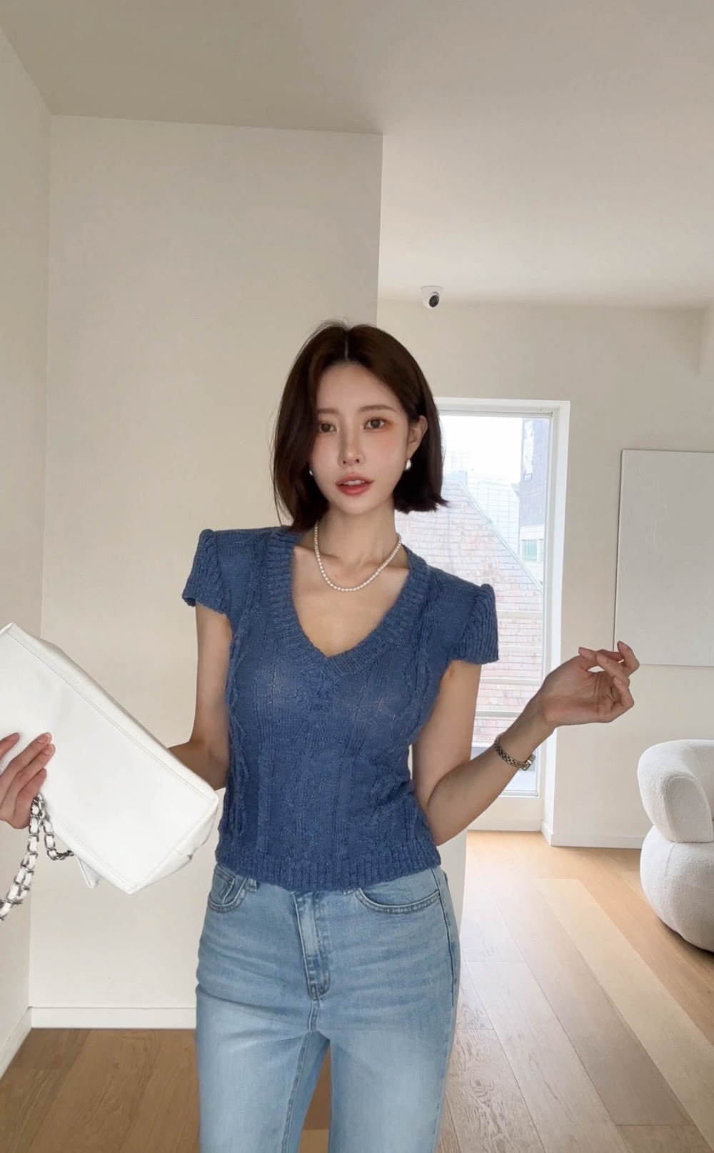 羅紋V領修身針織上衣,KOREA,370849,羅紋V領修身針織上衣,周新品優惠,NEWARRIVAL