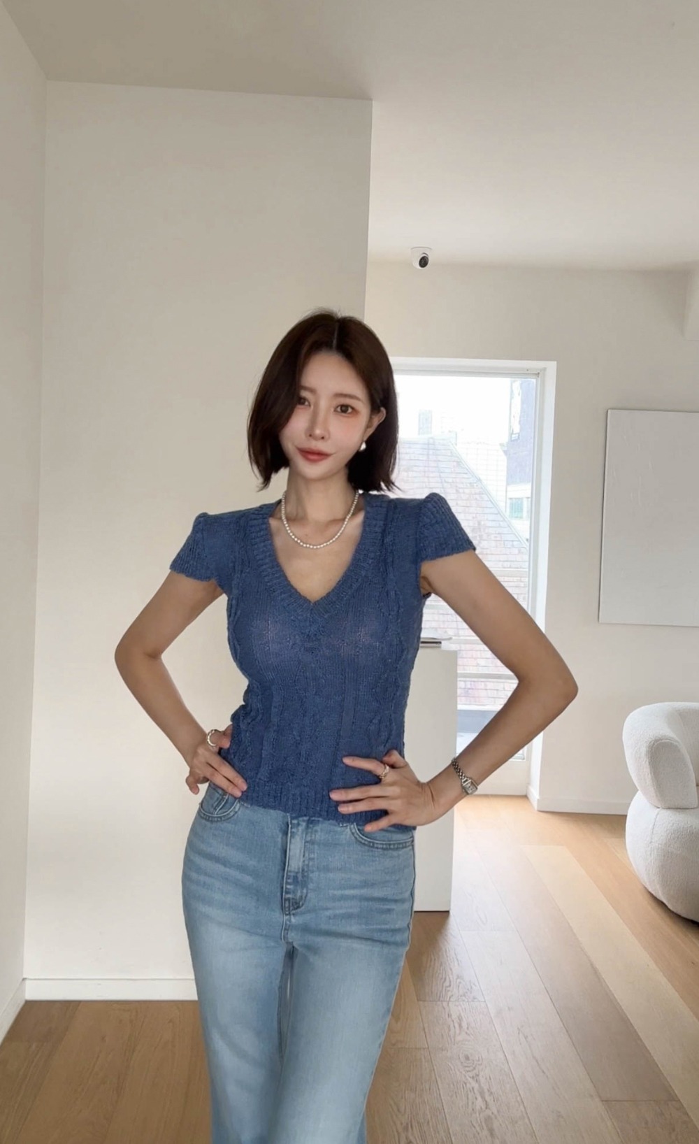 羅紋V領修身針織上衣,KOREA,370849,羅紋V領修身針織上衣,周新品優惠,NEWARRIVAL