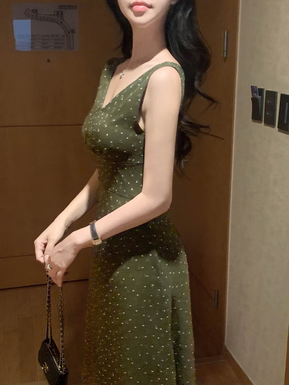 碎花波點雪紡V領洋裝,KOREA,371695,碎花波點雪紡V領洋裝,周新品優惠,NEWARRIVAL