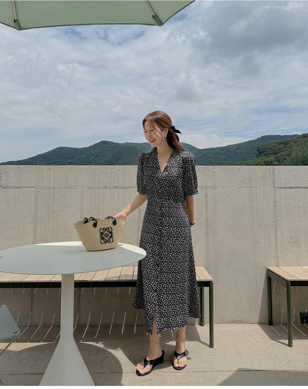 精緻花卉印花V領洋裝,KOREA,372018,精緻花卉印花V領洋裝,周新品優惠,NEWARRIVAL