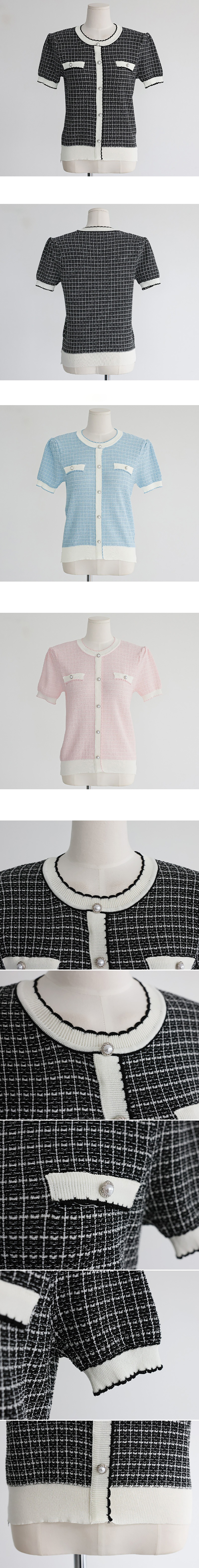 撞色粗花呢針織上衣,KOREA,372098,撞色粗花呢針織上衣,周新品優惠,NEWARRIVAL