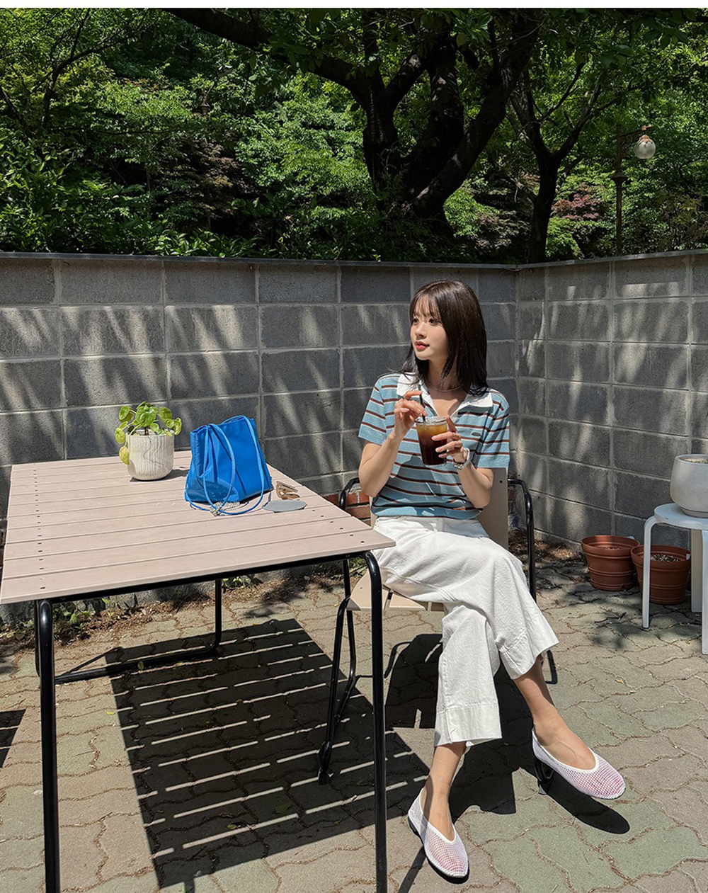 撞色條紋翻領針織上衣,KOREA,372008,撞色條紋翻領針織上衣,周新品優惠,NEWARRIVAL