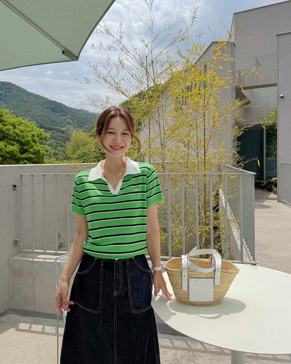 撞色條紋翻領針織上衣,KOREA,372008,撞色條紋翻領針織上衣,周新品優惠,NEWARRIVAL