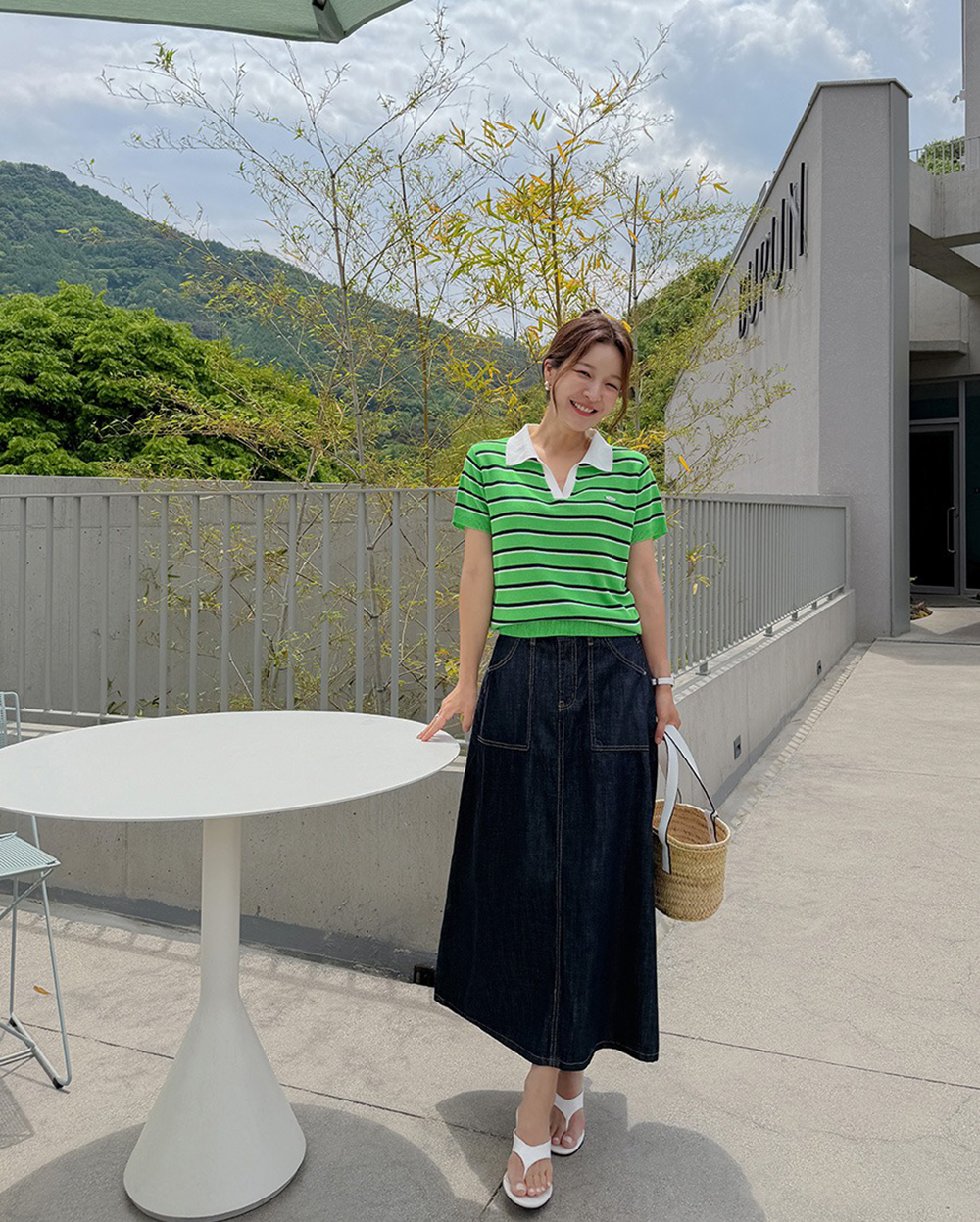撞色條紋翻領針織上衣,KOREA,372008,撞色條紋翻領針織上衣,周新品優惠,NEWARRIVAL