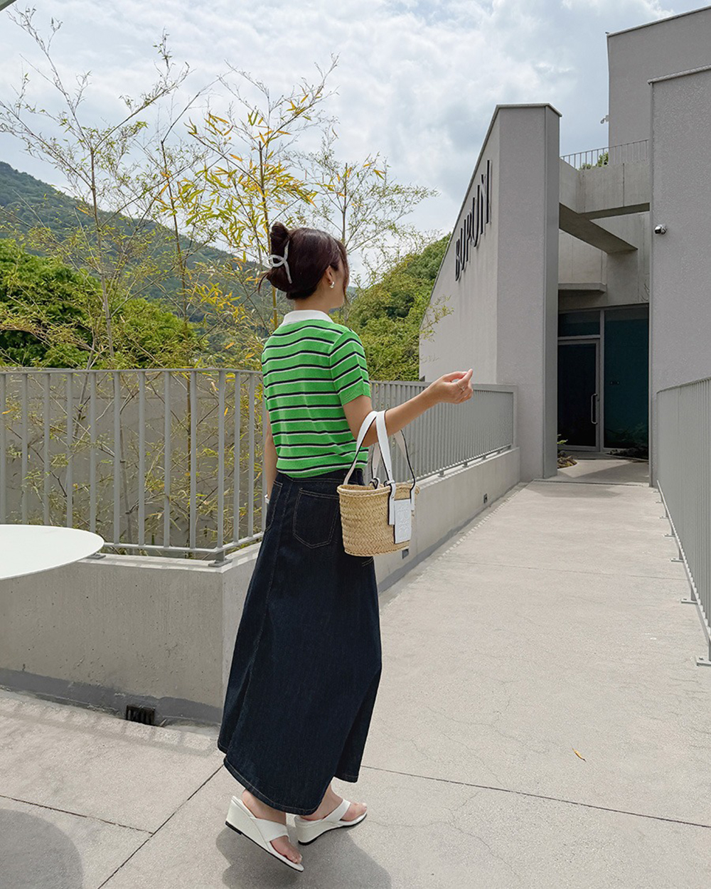 撞色條紋翻領針織上衣,KOREA,372008,撞色條紋翻領針織上衣,周新品優惠,NEWARRIVAL
