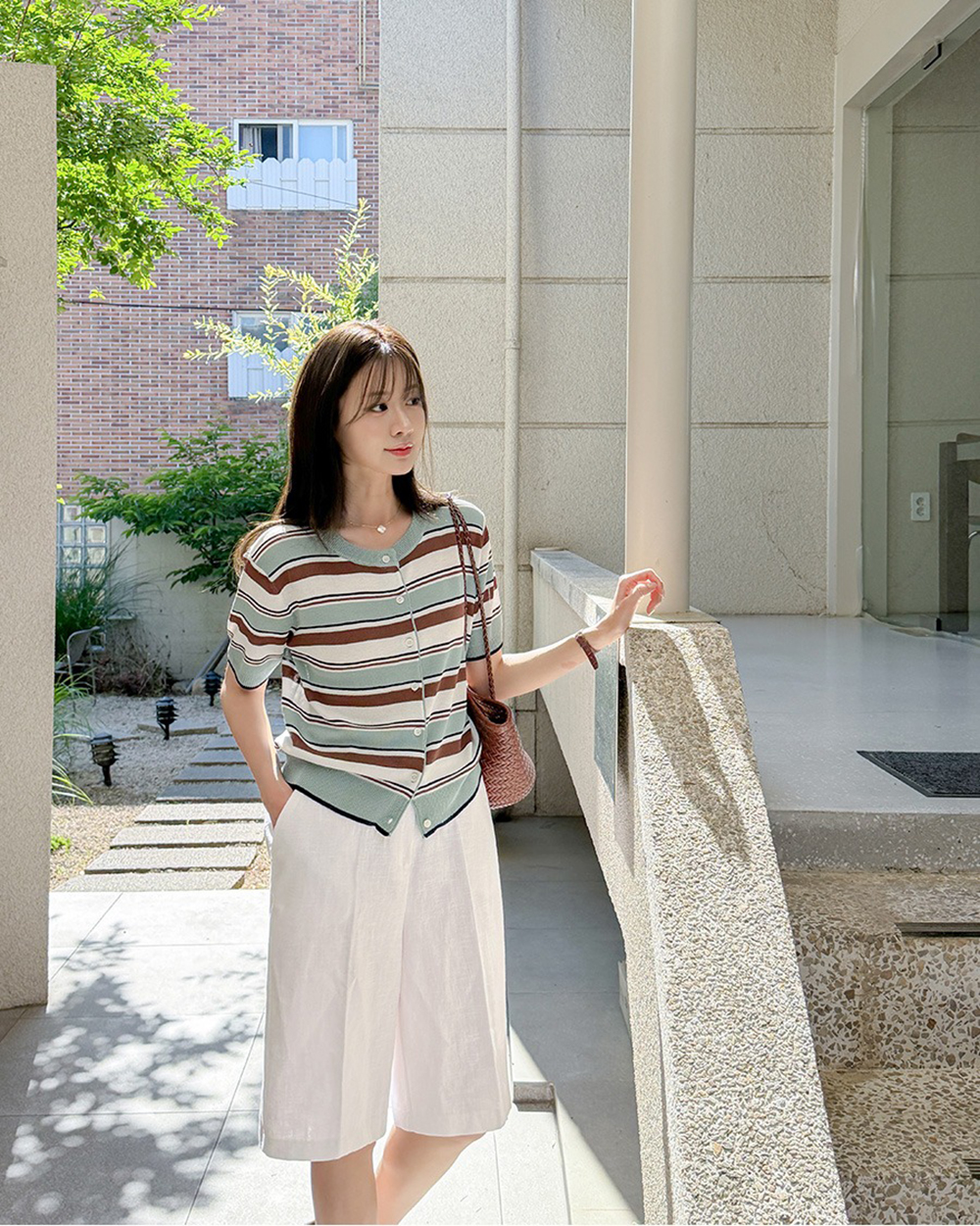 撞色條紋針織開襟上衣,KOREA,372014,撞色條紋針織開襟上衣,周新品優惠,NEWARRIVAL