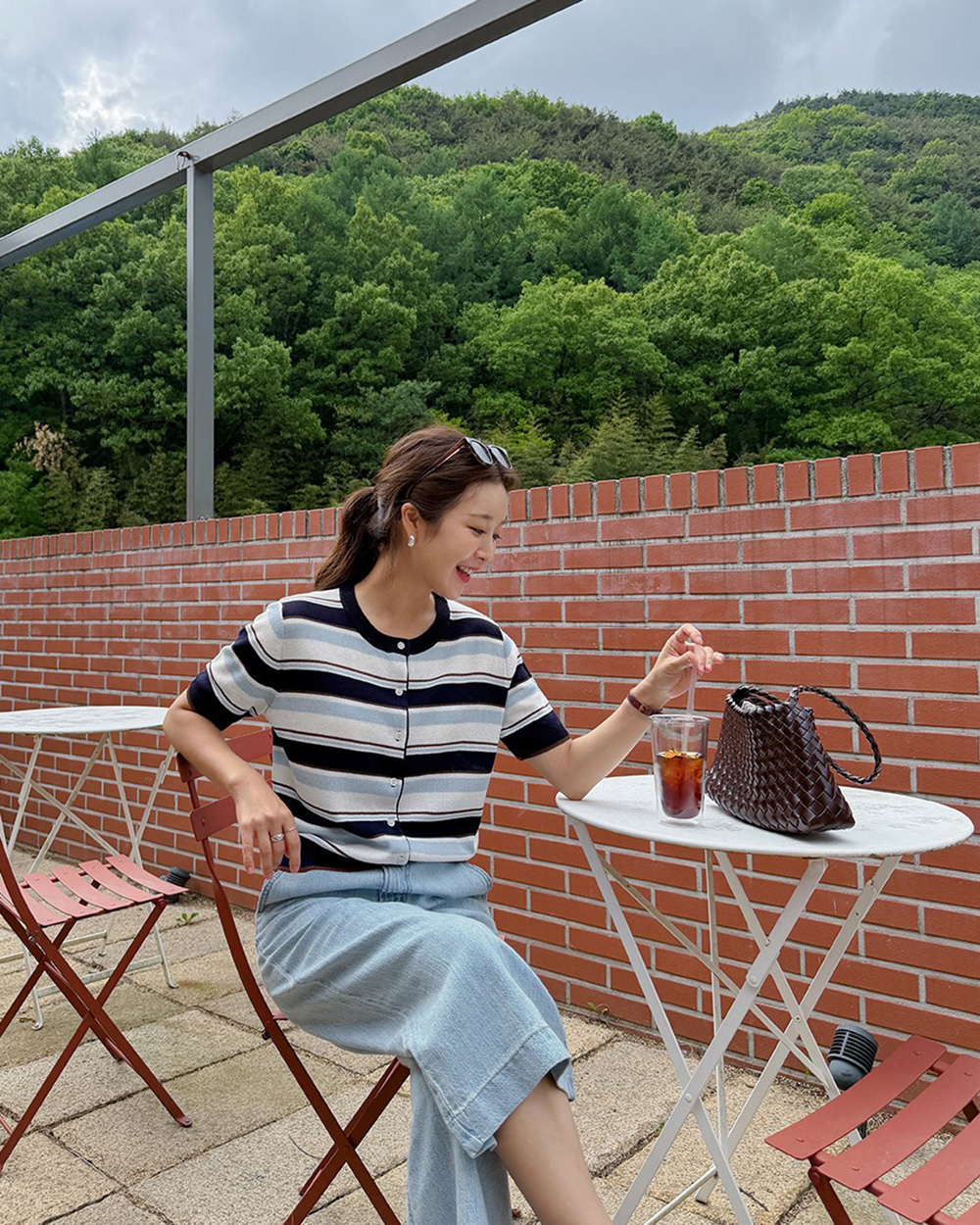 撞色條紋針織開襟上衣,KOREA,372014,撞色條紋針織開襟上衣,周新品優惠,NEWARRIVAL