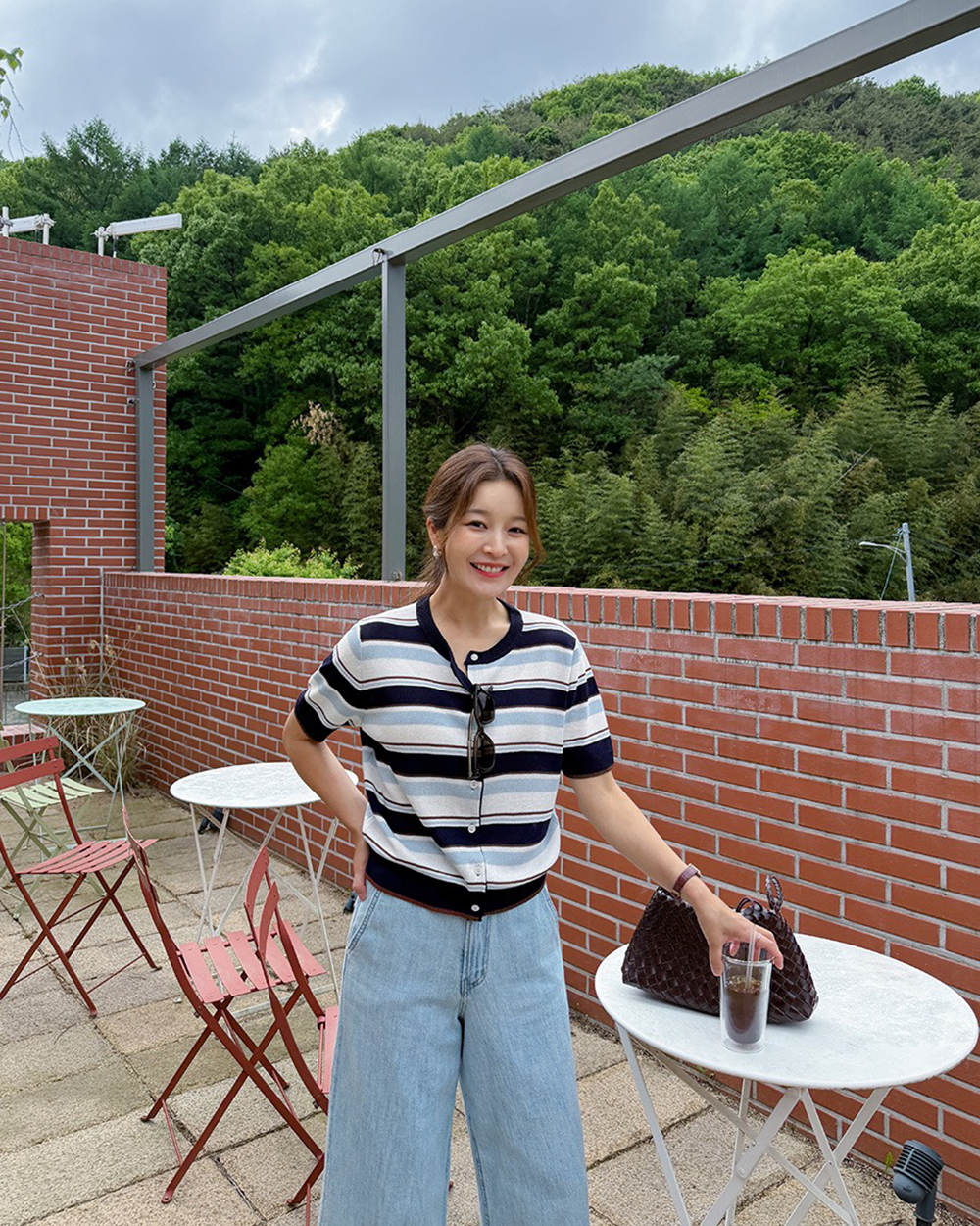 撞色條紋針織開襟上衣,KOREA,372014,撞色條紋針織開襟上衣,周新品優惠,NEWARRIVAL