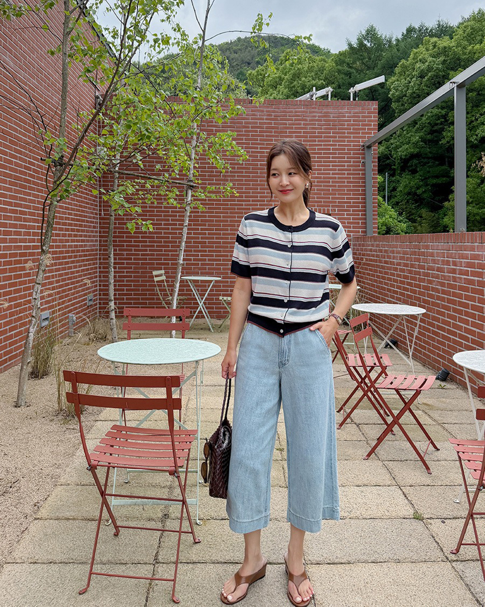 撞色條紋針織開襟上衣,KOREA,372014,撞色條紋針織開襟上衣,周新品優惠,NEWARRIVAL