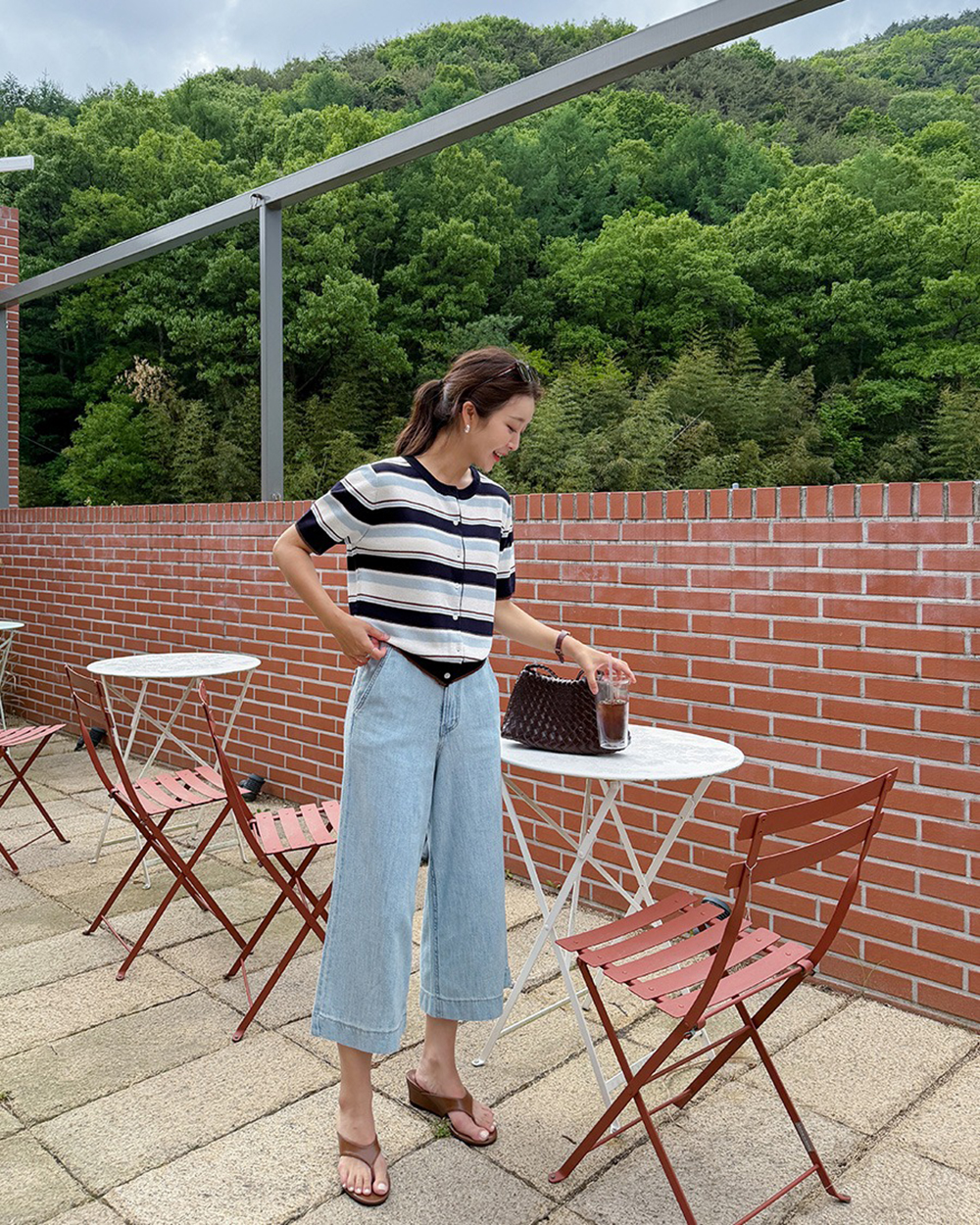 撞色條紋針織開襟上衣,KOREA,372014,撞色條紋針織開襟上衣,周新品優惠,NEWARRIVAL