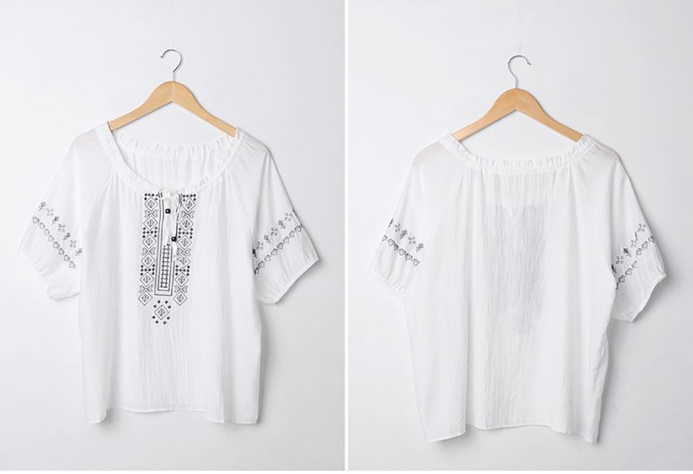 波西米亞風刺繡襯衫,KOREA,372528,波西米亞風刺繡襯衫,周新品優惠,NEWARRIVAL