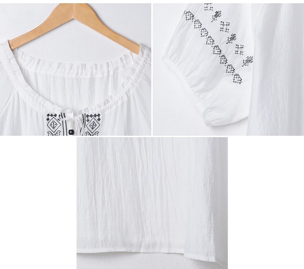 波西米亞風刺繡襯衫,KOREA,372528,波西米亞風刺繡襯衫,周新品優惠,NEWARRIVAL
