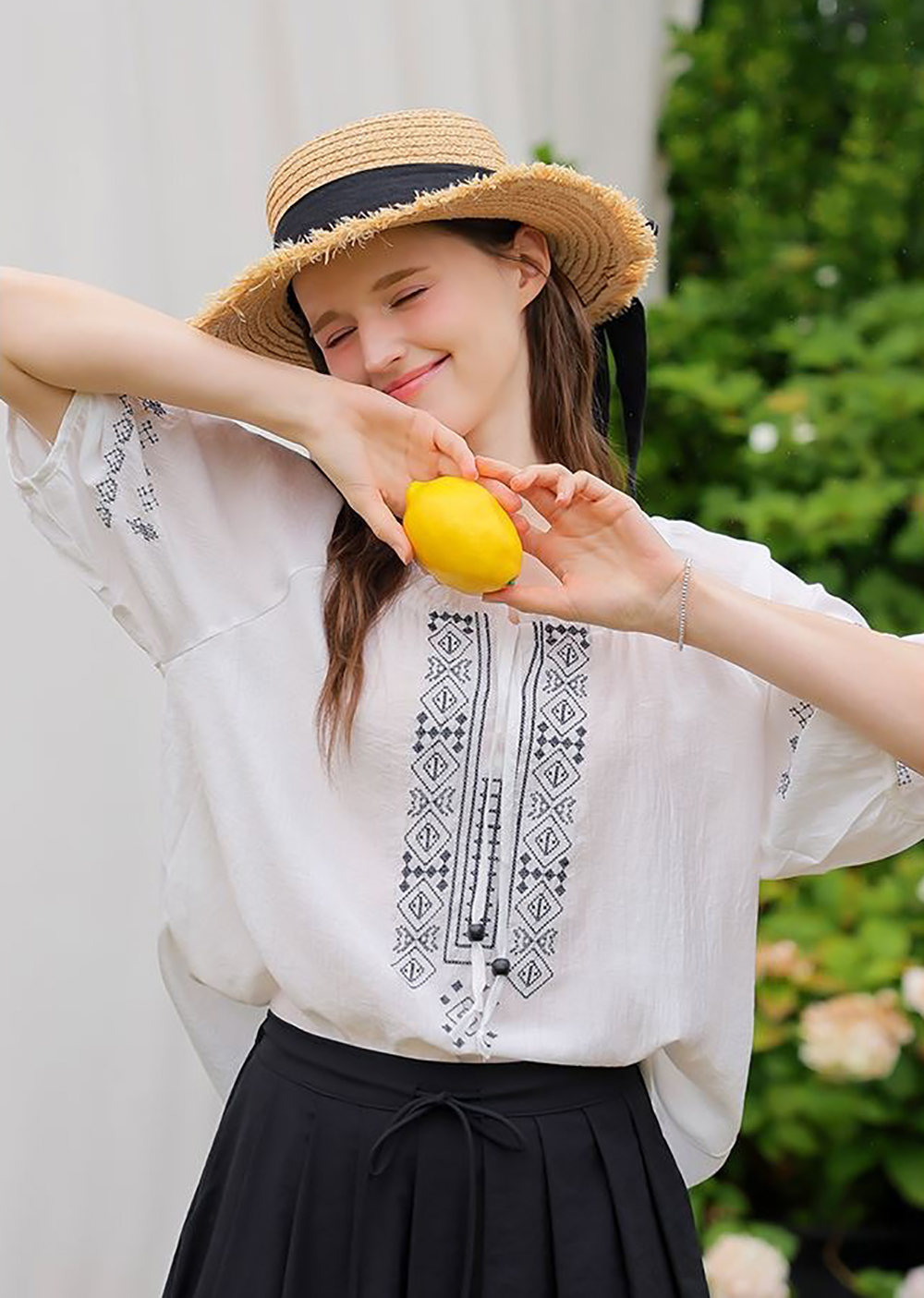 波西米亞風刺繡襯衫,KOREA,372528,波西米亞風刺繡襯衫,周新品優惠,NEWARRIVAL