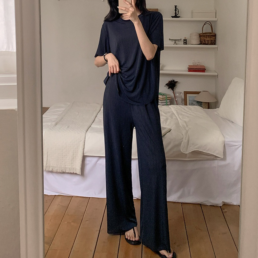 休閒輕盈涼爽長褲套裝