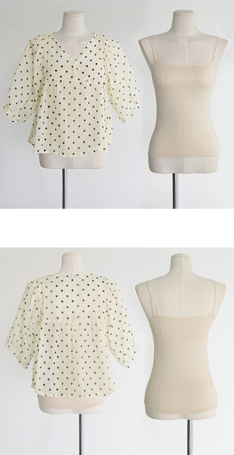 刺繡點點兩件式襯衫,KOREA,374542,刺繡點點兩件式襯衫,領500,999免運