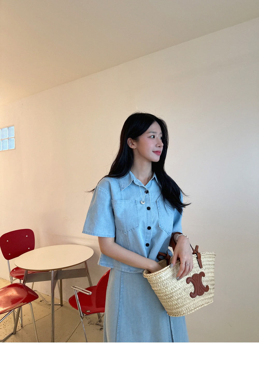 顯瘦休閒牛仔裙套裝,KOREA,375570,顯瘦休閒牛仔裙套裝,周新品優惠,NEWARRIVAL