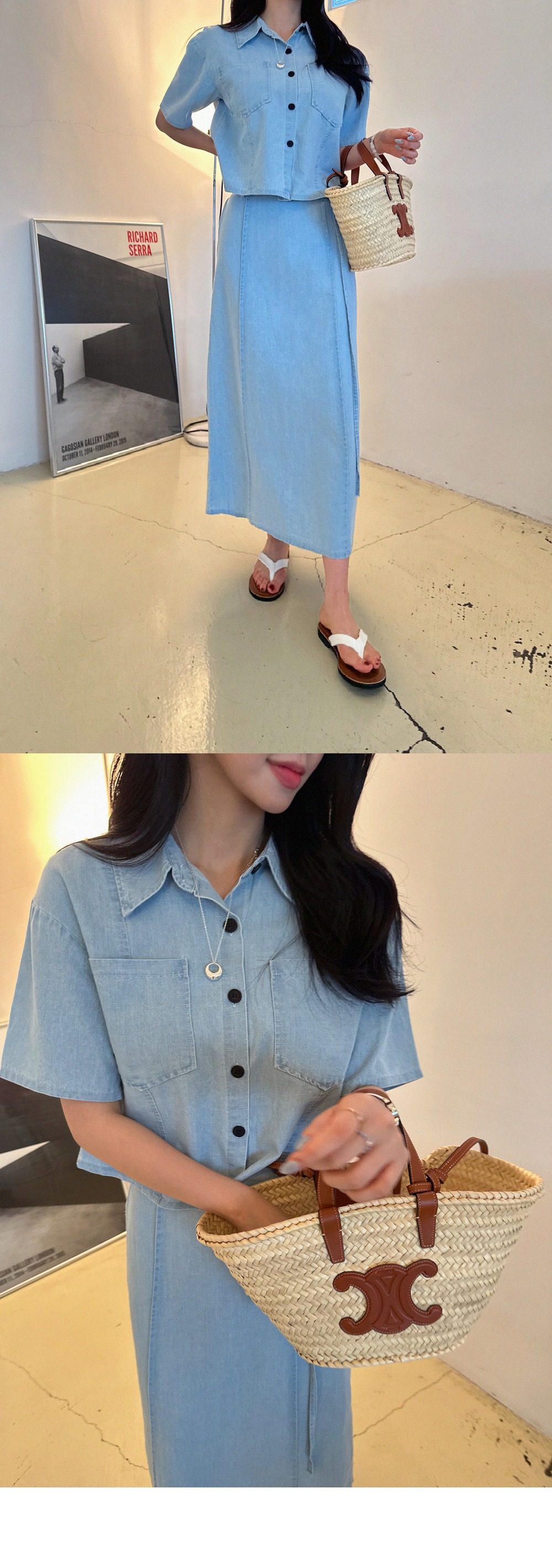 顯瘦休閒牛仔裙套裝,KOREA,375570,顯瘦休閒牛仔裙套裝,周新品優惠,NEWARRIVAL