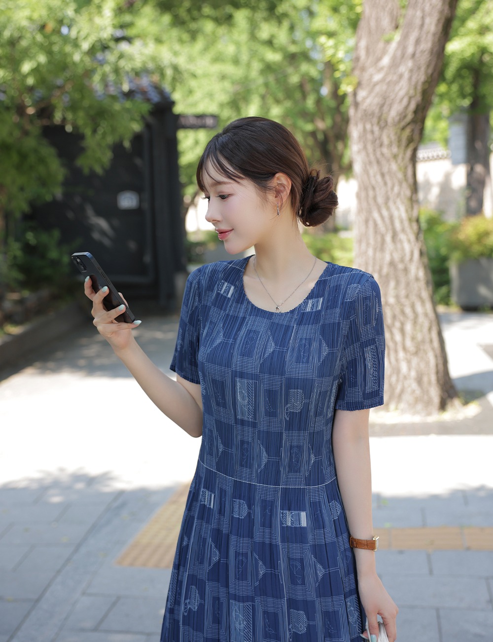 法式修身印花長洋裝,KOREA,375665,法式修身印花長洋裝,周新品優惠,NEWARRIVAL