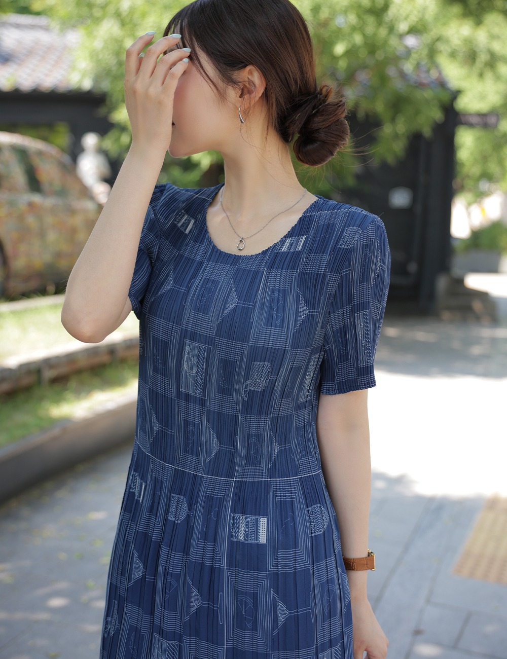 法式修身印花長洋裝,KOREA,375665,法式修身印花長洋裝,周新品優惠,NEWARRIVAL