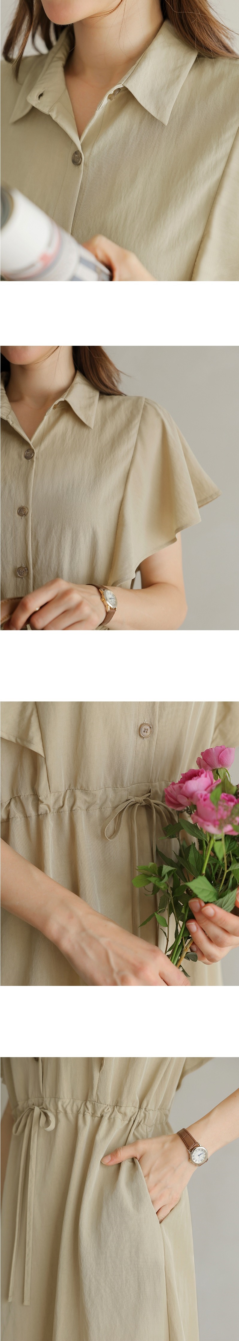 溫柔顯瘦抽繩長洋裝,KOREA,375763,溫柔顯瘦抽繩長洋裝,周新品優惠,NEWARRIVAL