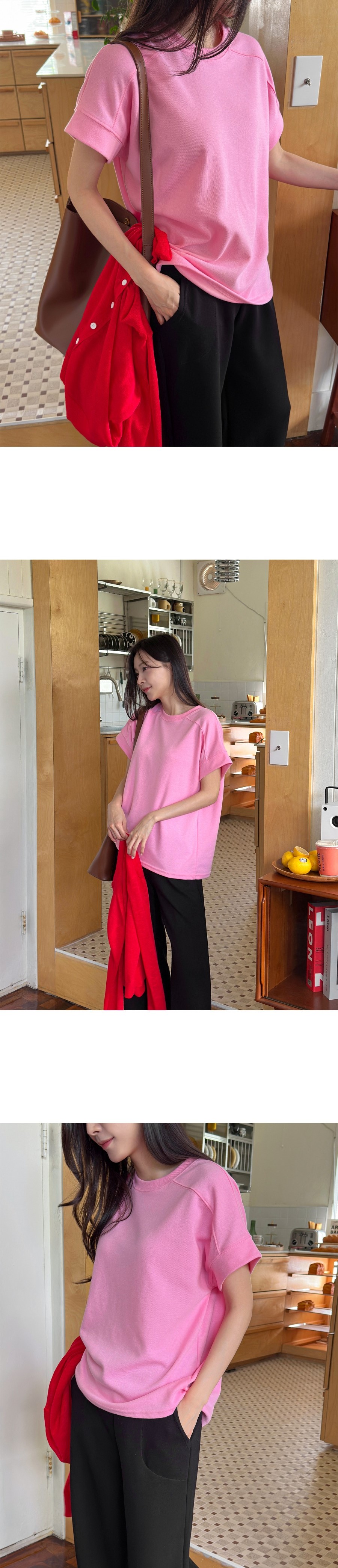 溫柔棉質休閒短袖上衣,Korea,371709,溫柔棉質休閒短袖上衣,周新品優惠,NEWARRIVAL