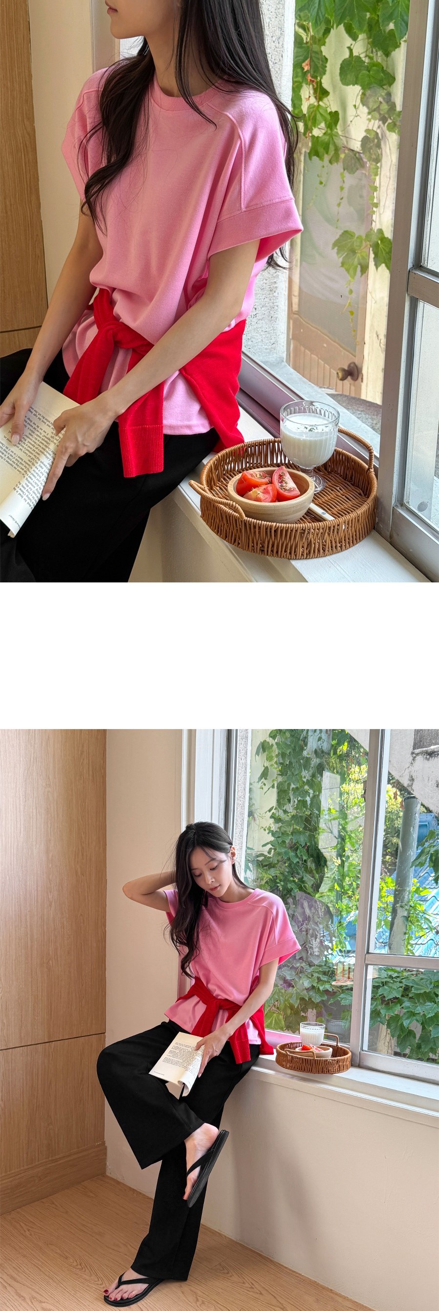 溫柔棉質休閒短袖上衣,Korea,371709,溫柔棉質休閒短袖上衣,周新品優惠,NEWARRIVAL