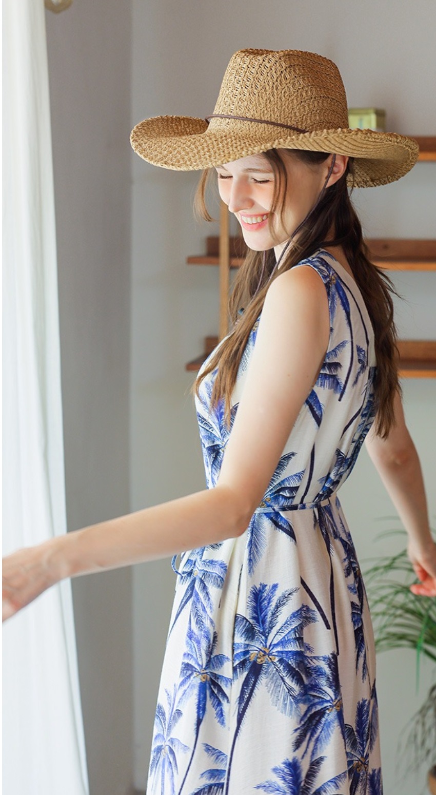 清新休閒印花長洋裝,Korea,377103,清新休閒印花長洋裝,領500,999免運