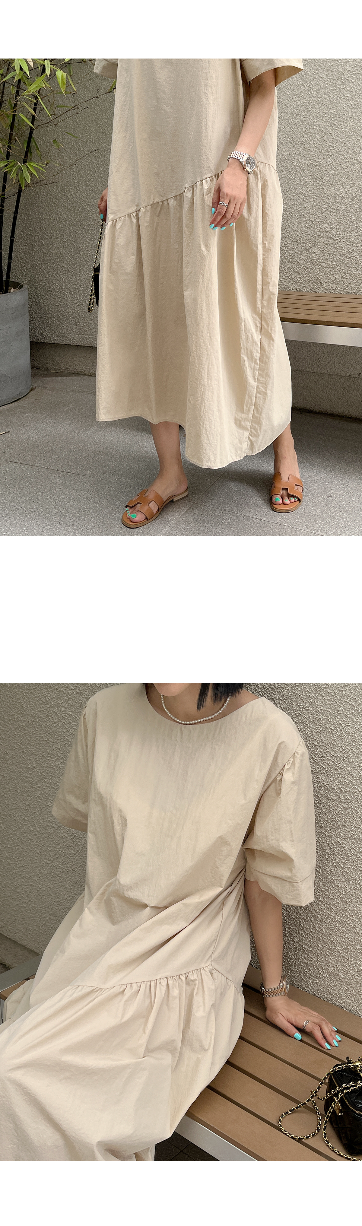 休閒拼接寬鬆設計洋裝,外套,KOREA,374527,休閒拼接寬鬆設計洋裝,999免運