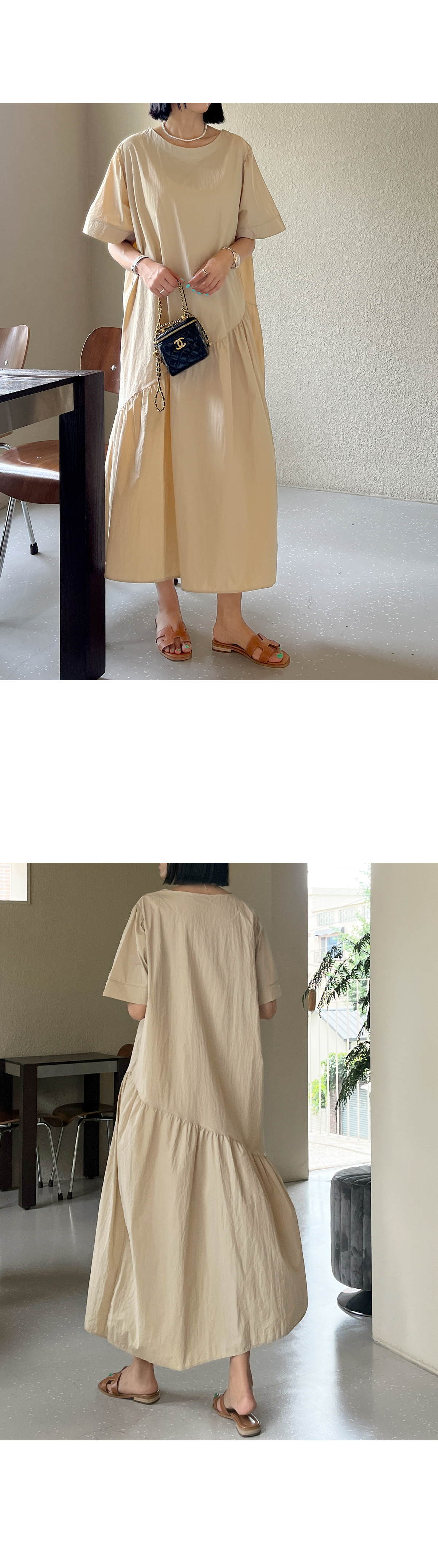 休閒拼接寬鬆設計洋裝,外套,KOREA,374527,休閒拼接寬鬆設計洋裝,999免運