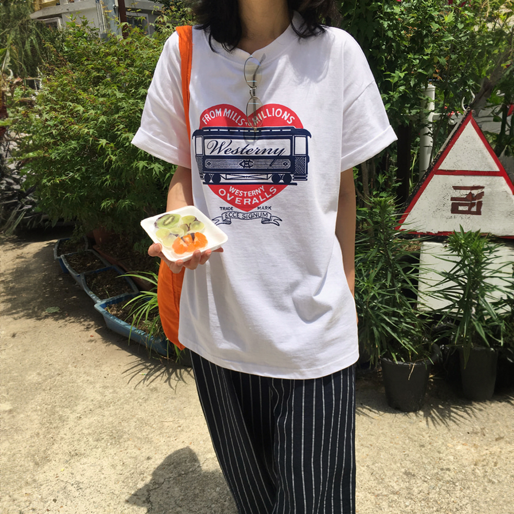 美式風格印花短袖上衣