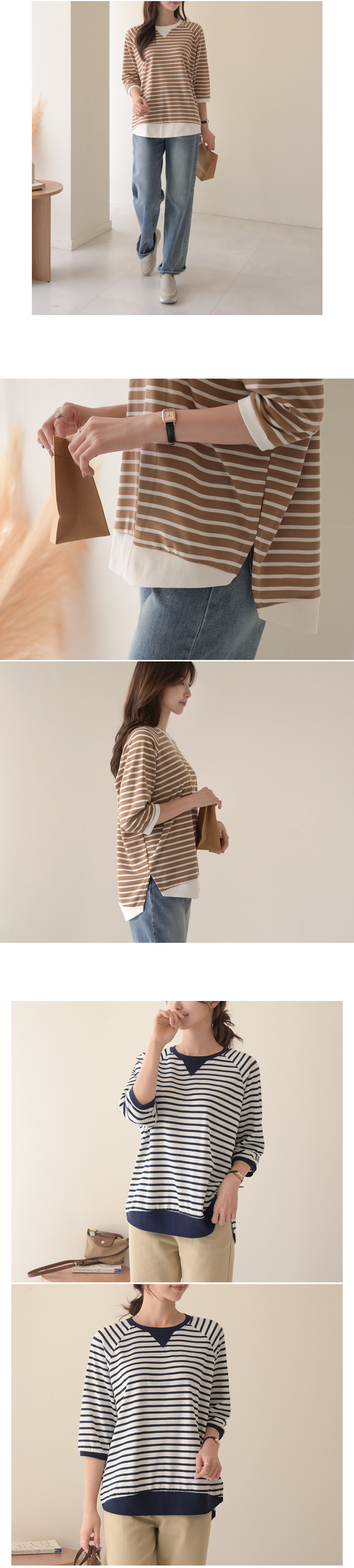 海岸散步條紋七分袖衫,KOREA,383718,海岸散步條紋七分袖衫,周新品優惠,NEWARRIVAL
