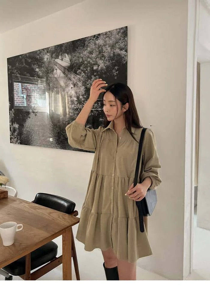 秋日漫遊層次襯衫洋裝,KOREA,392079,秋日漫遊層次襯衫洋裝,周新品優惠,NEWARRIVAL