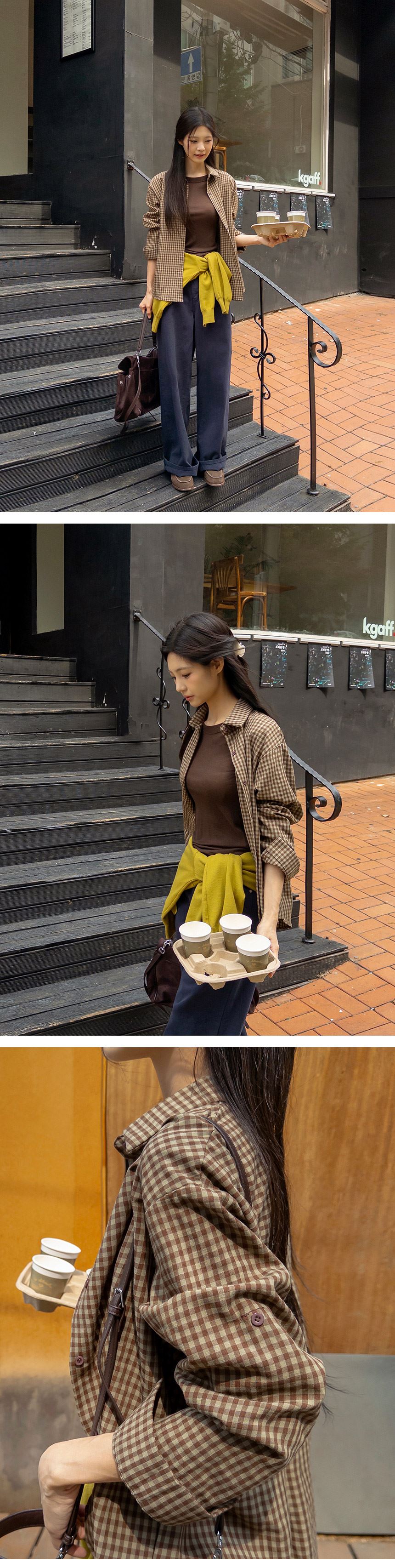 秋日散策格紋長襯衫,KOREA,397964,秋日散策格紋長襯衫,周新品優惠,NEWARRIVAL