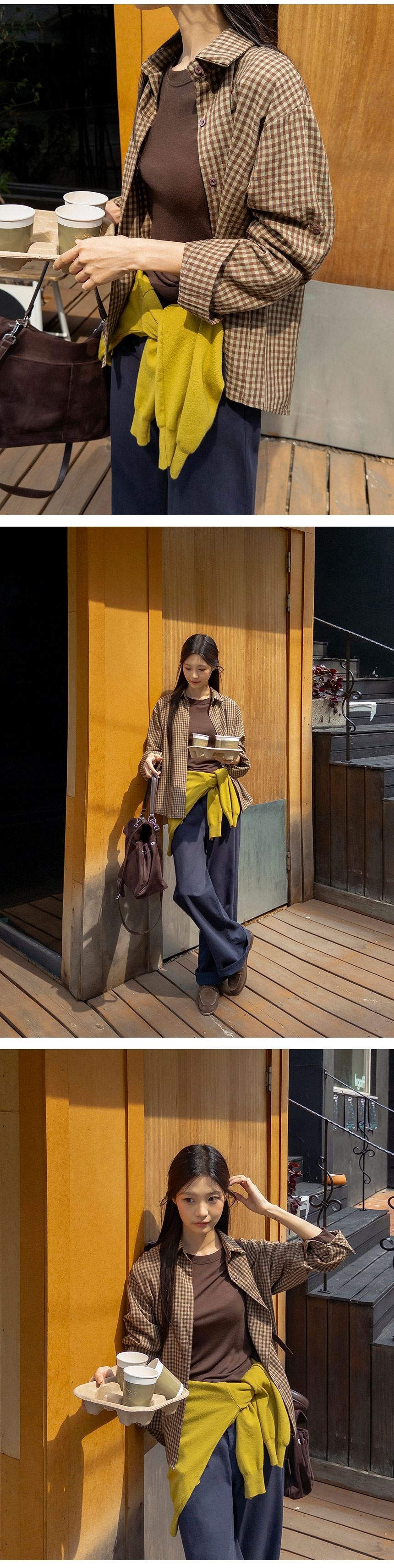 秋日散策格紋長襯衫,KOREA,397964,秋日散策格紋長襯衫,周新品優惠,NEWARRIVAL