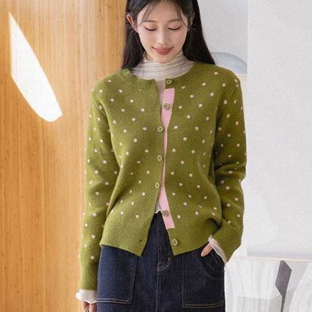 星點秋夜點點針織外套,唯美蕾絲拼接修身長洋裝,KOREA,399002,星點秋夜點點針織外套,999免運