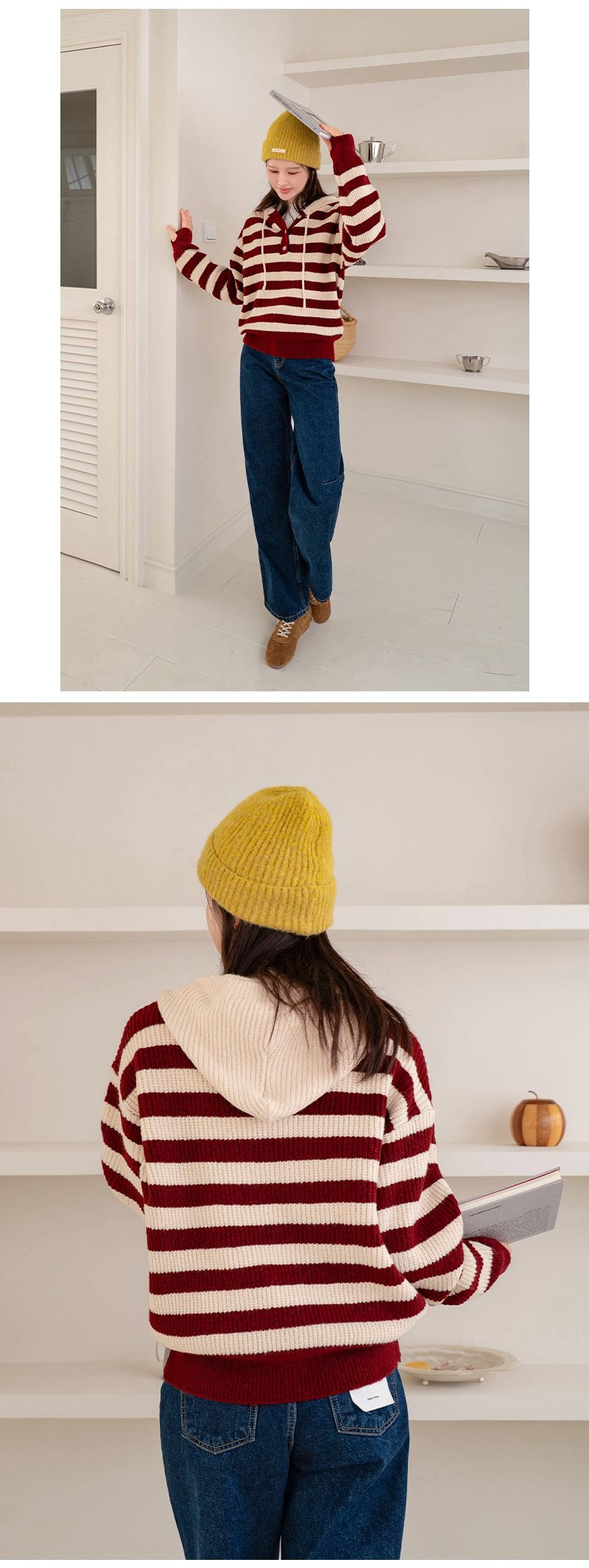海風漫步條紋連帽上衣,KOREA,399038,海風漫步條紋連帽上衣,周新品優惠,NEWARRIVAL