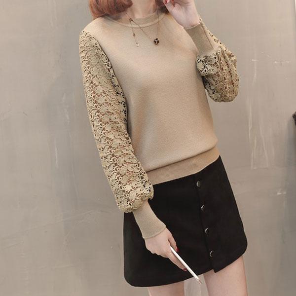 勾花簍空針織上衣