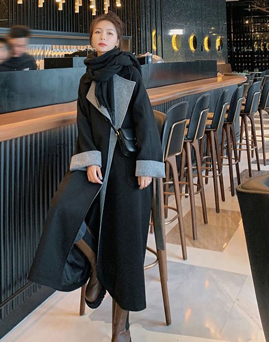 優雅毛呢長版外套