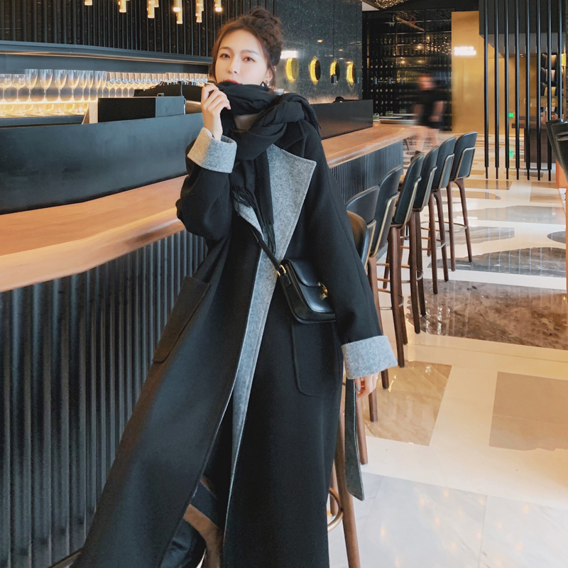 優雅毛呢長版外套