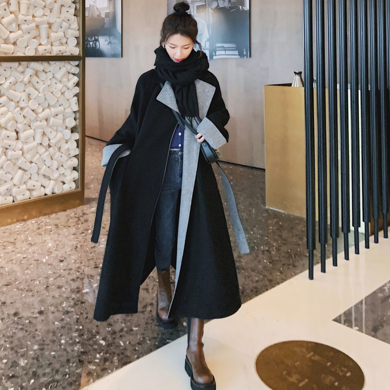 優雅毛呢長版外套