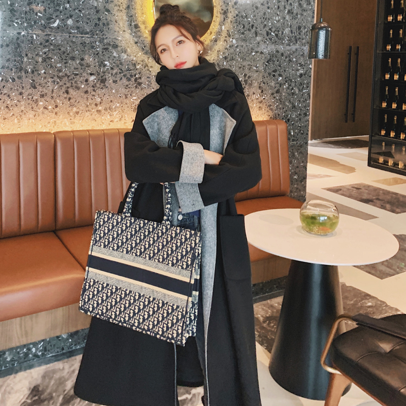 優雅毛呢長版外套