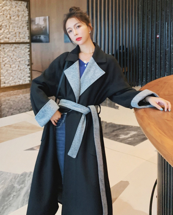 優雅毛呢長版外套