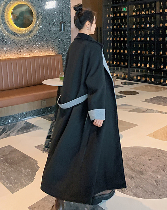 優雅毛呢長版外套