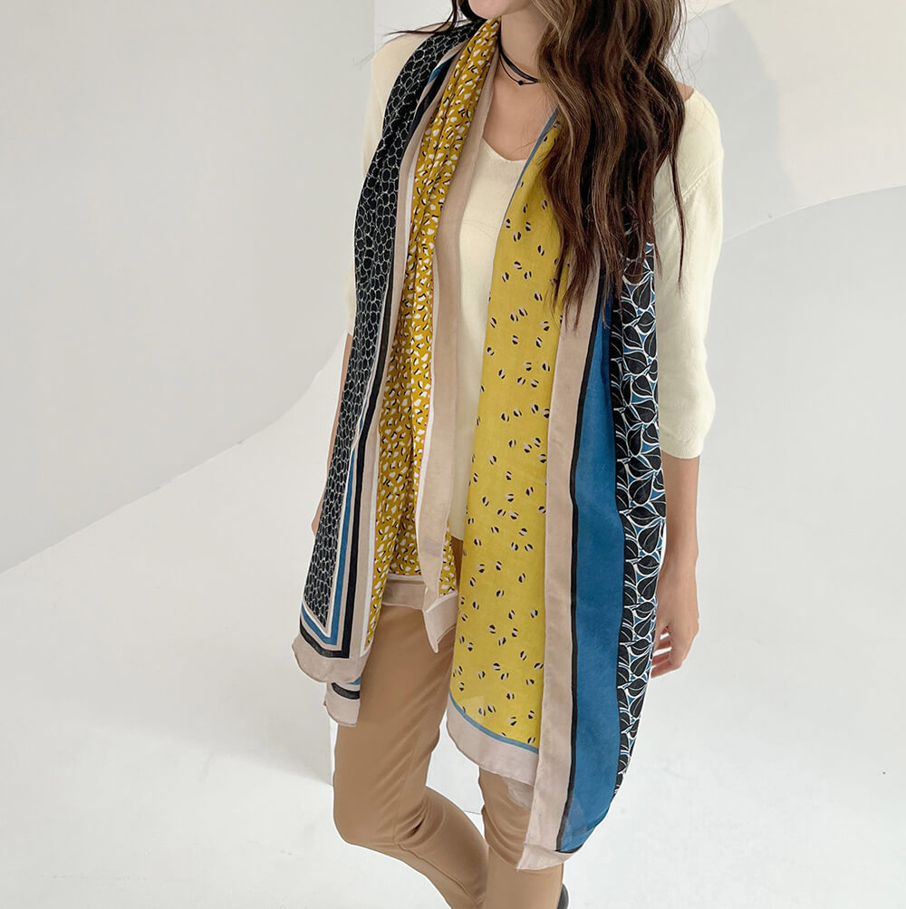 文青復古感柔軟絲巾