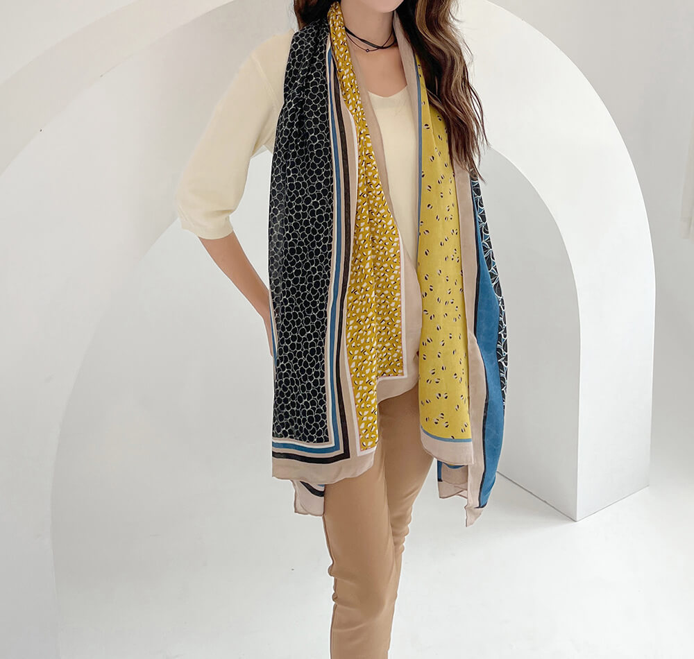 文青復古感柔軟絲巾